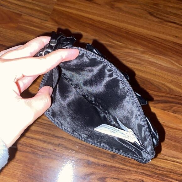 Black Ruffle Wristlet Faux Leather - Picture 4 of 5